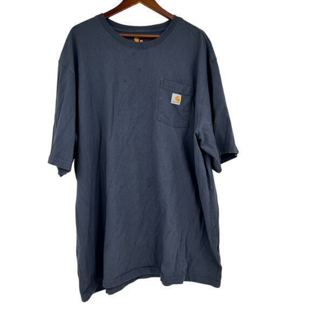 Carhartt Men's short sleeve gray blue t-shirt chest pocket work shirt size 4XL